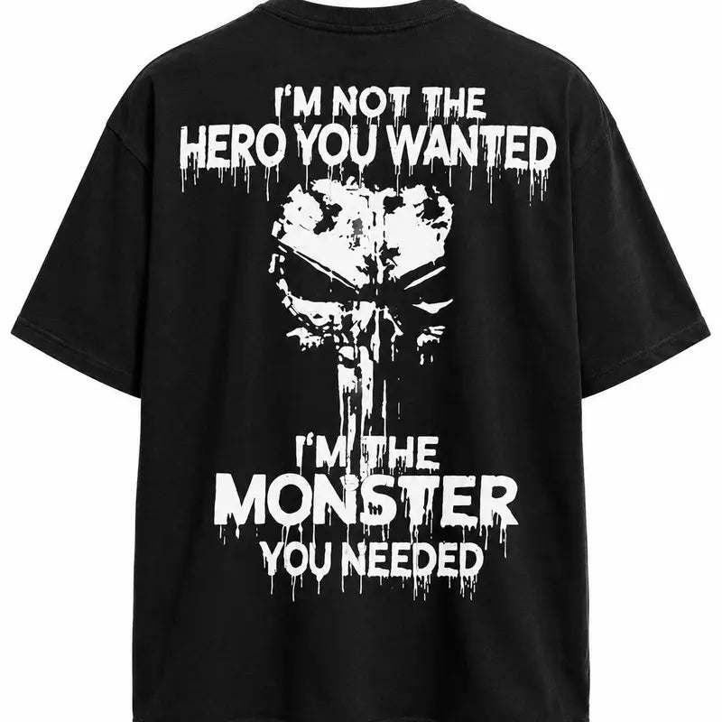 I'm Not the Hero Skull Graphic T-Shirt/Sweatshirt/Hoodie – Dark Grunge Streetwear Tee