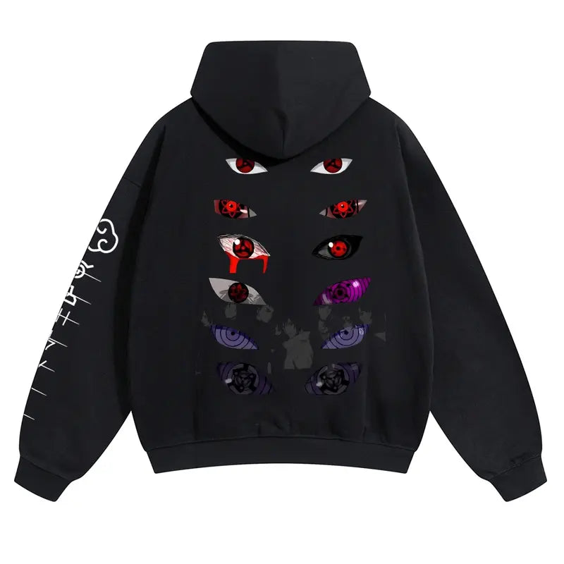 Dark Anime Eyes Oversized Hoodie/Sweatshirt – Japanese Streetwear Graphic Pullover