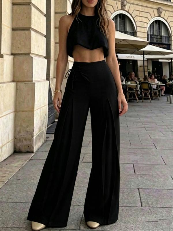 Women’s High-Waist Wide-Leg Pants – Pleated Tailored Casual Trousers