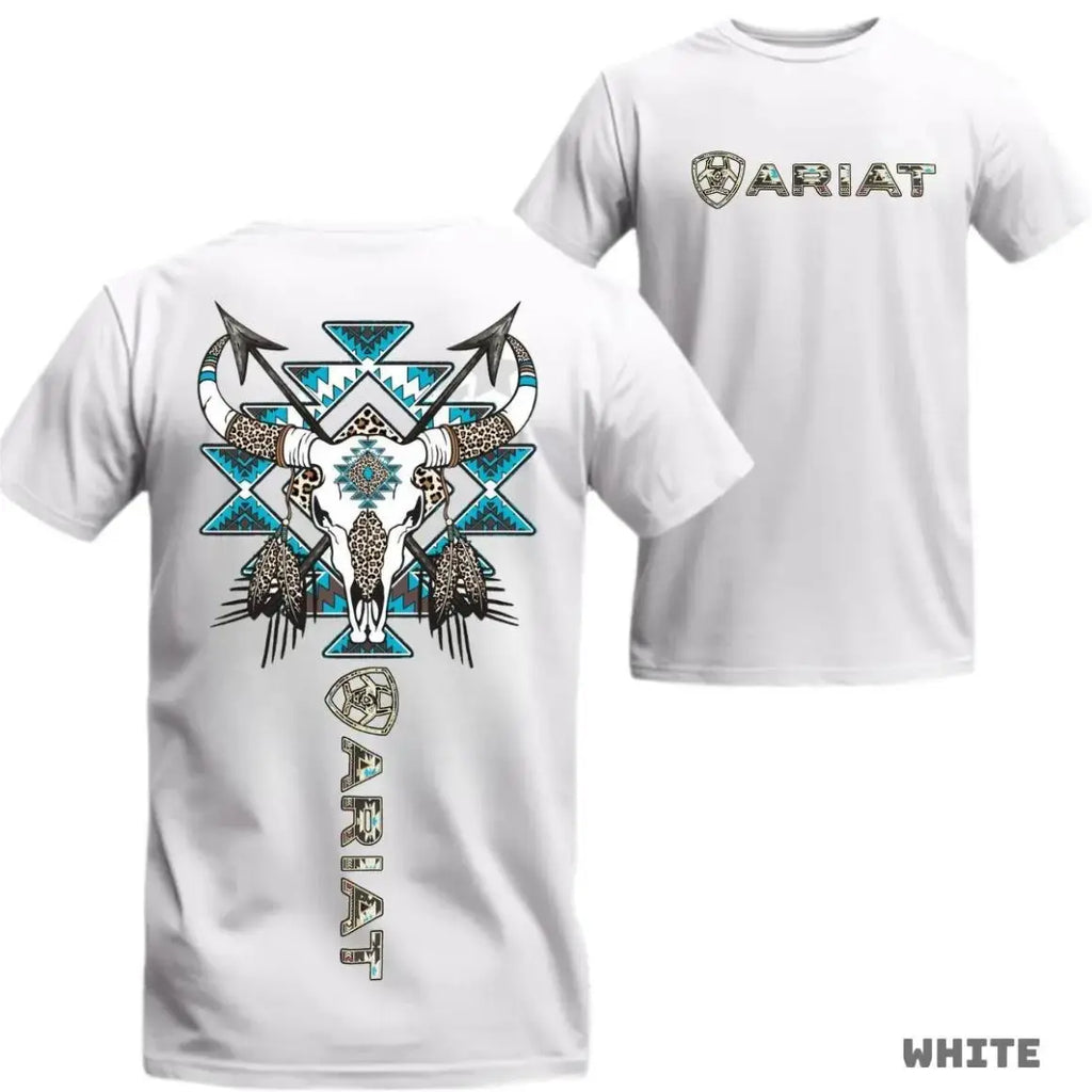 Tribal Bull Skull Graphic Tee – Western Aztec Style T-Shirt/Sweatshirt/Hoodie