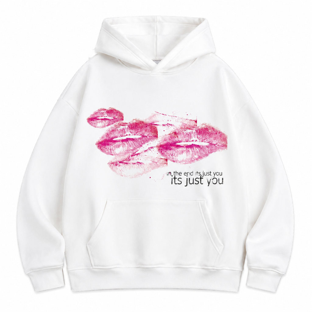 It's Just You T-Shirt/Sweatshirt/Hoodie – Minimalist Lips Graphic Tee, Cute Aesthetic Streetwear Shirt