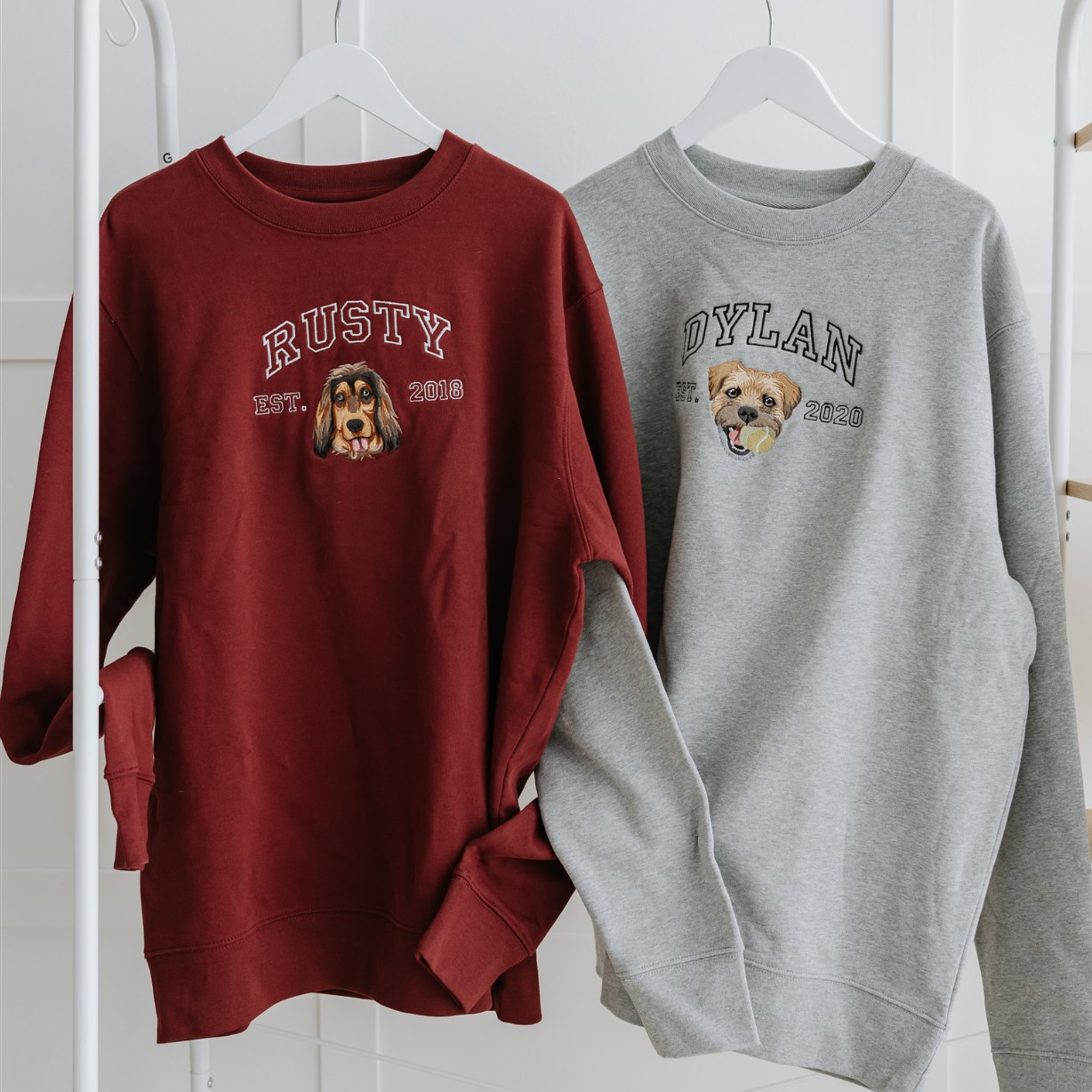 Embroidered Pet Portrait Organic Sweatshirt