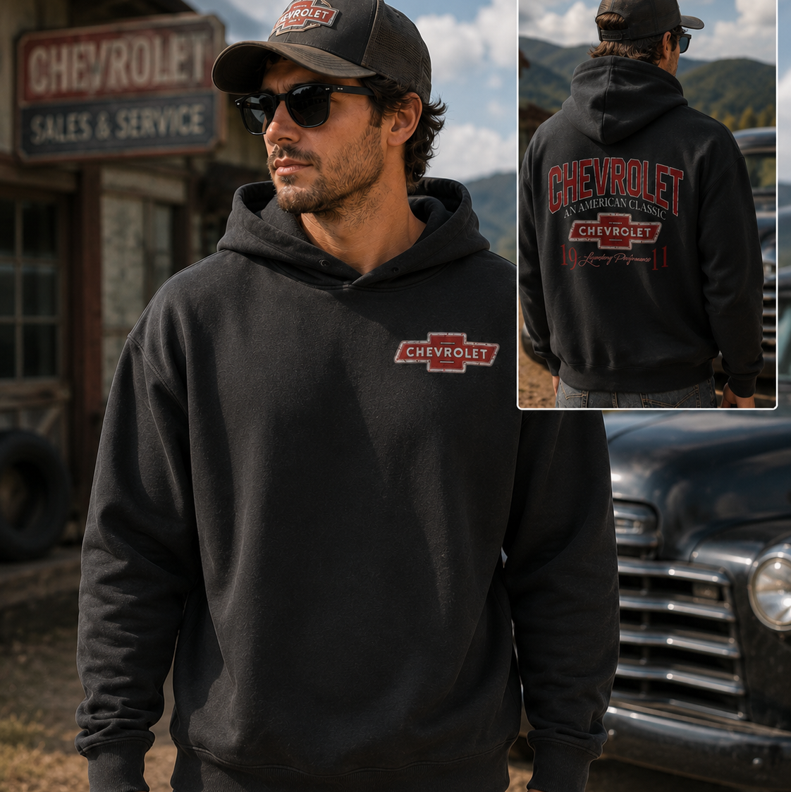 Vintage Chevrolet  Automotive Hoodie/T-shirt/Hoodie – 90s Inspired Car Lover Pullover