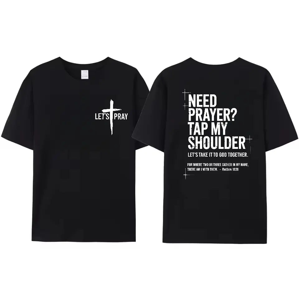 Need Prayer Hoodie - Tap My Shoulder Let’s Pray Christian Faith Sweatshirt, Bible Verse Matthew 18:20, Religious Inspirational Fall Winter Outfit Womenswear