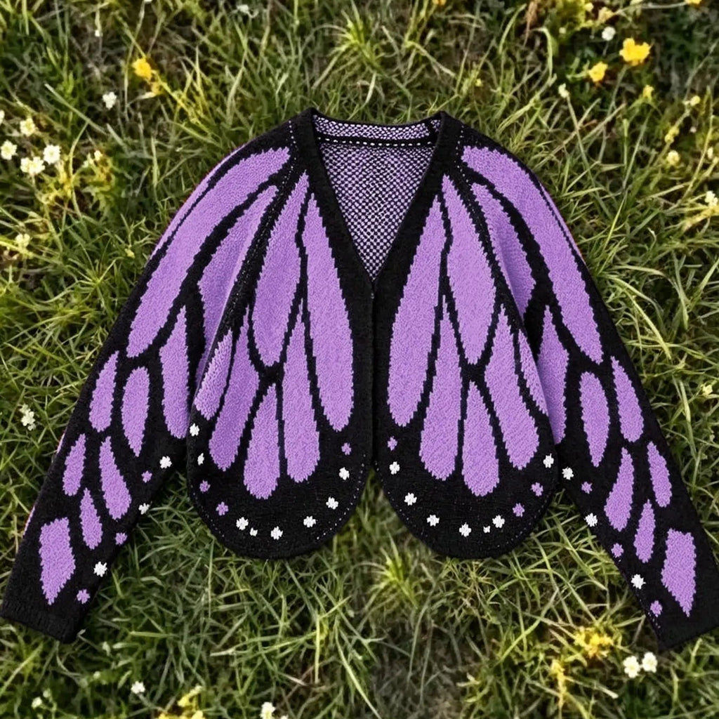 Monarch Butterfly Wings Knit Cardigan - Adult/Kids