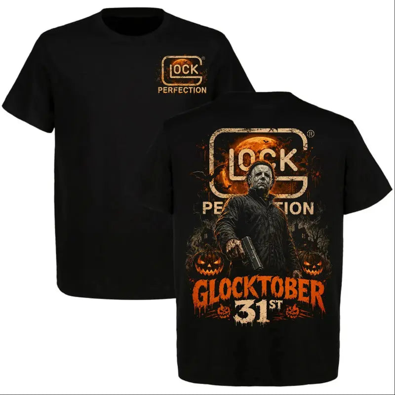 Michael Myers Glocktober 31st Halloween Graphic T-Shirt/Sweatshirt/Hoodie – Horror Pumpkin Front & Back Tee
