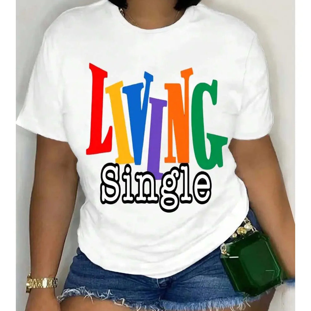 “Living Single” Graphic T-Shirt/Sweatshirt/Hoodie – Bold Color Confidence Tee