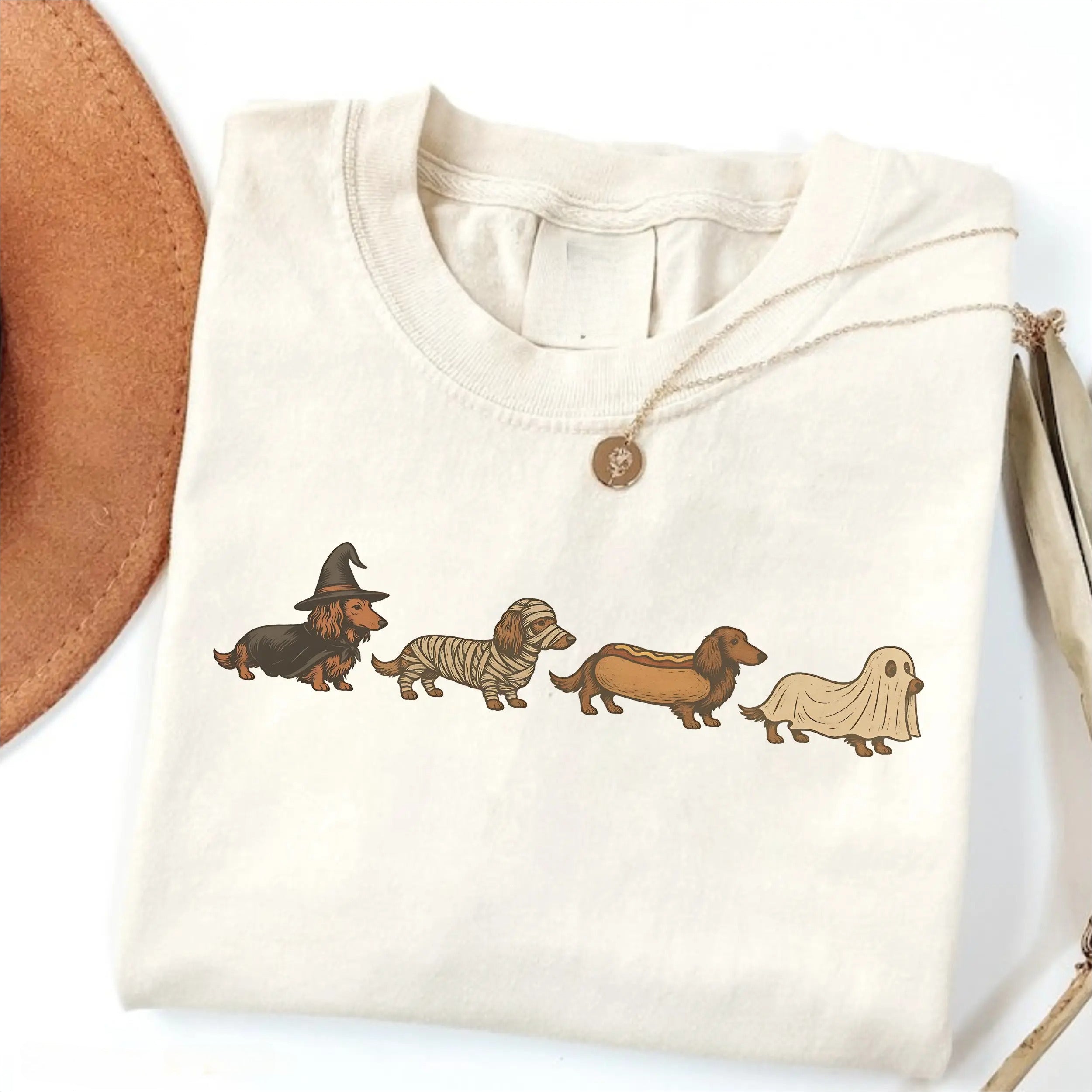 Halloween Dachshund T-Shirt/Sweatshirt/Hoodie – Cute Dog Lover Graphic Tee, Spooky Season Pet Shirt