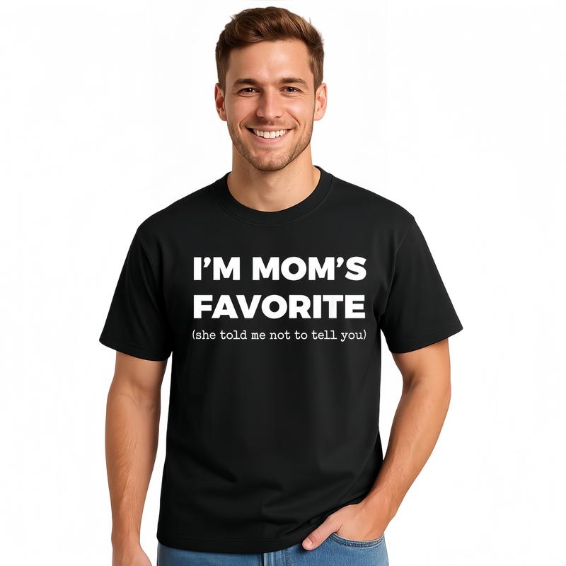 Cotton Funny Moms Favorite Son Daughter I'm Mom's Favorite T-Shirt Golf Gift for Men and Women Summer Wear