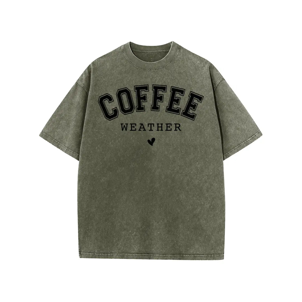 Coffee Weather Shirt/Sweatshirt/Hoodie – Women’s Vintage Washed Coffee Graphic Tee