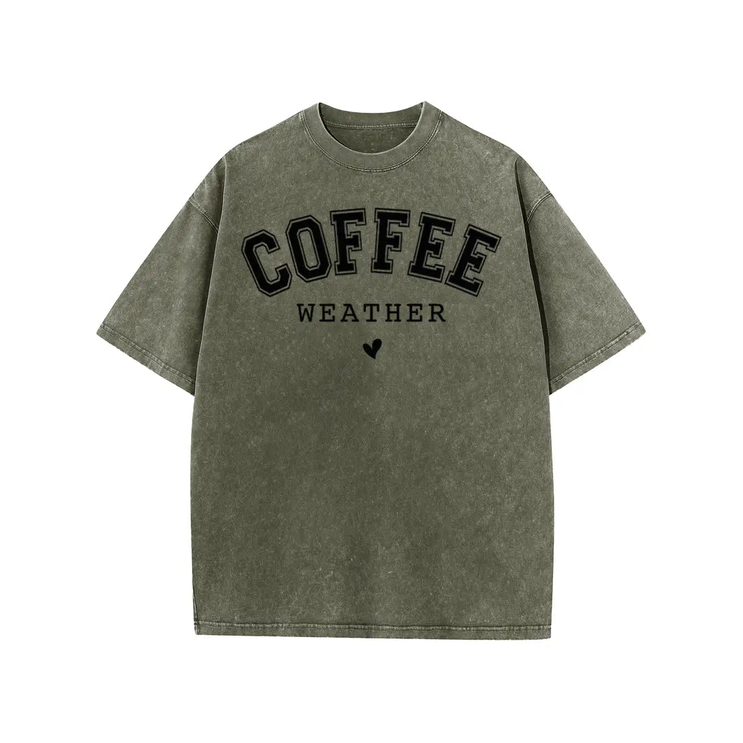 Coffee Weather Shirt/Sweatshirt/Hoodie – Women’s Vintage Washed Coffee Graphic Tee
