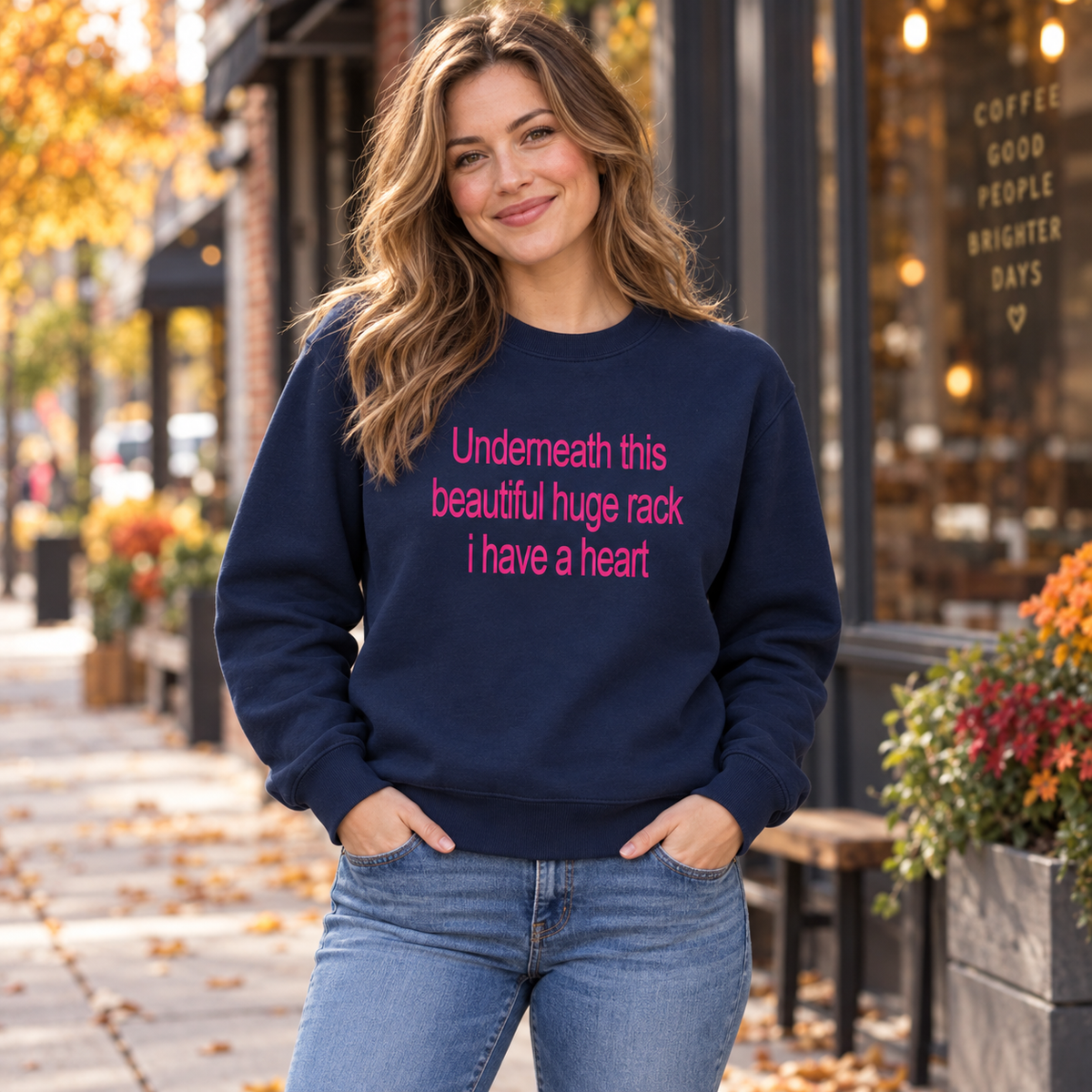 Underneath This Beautiful Huge Rack I Have a Heart Shirt/Sweatshirt/Hoodie – Funny Meme Graphic Tee