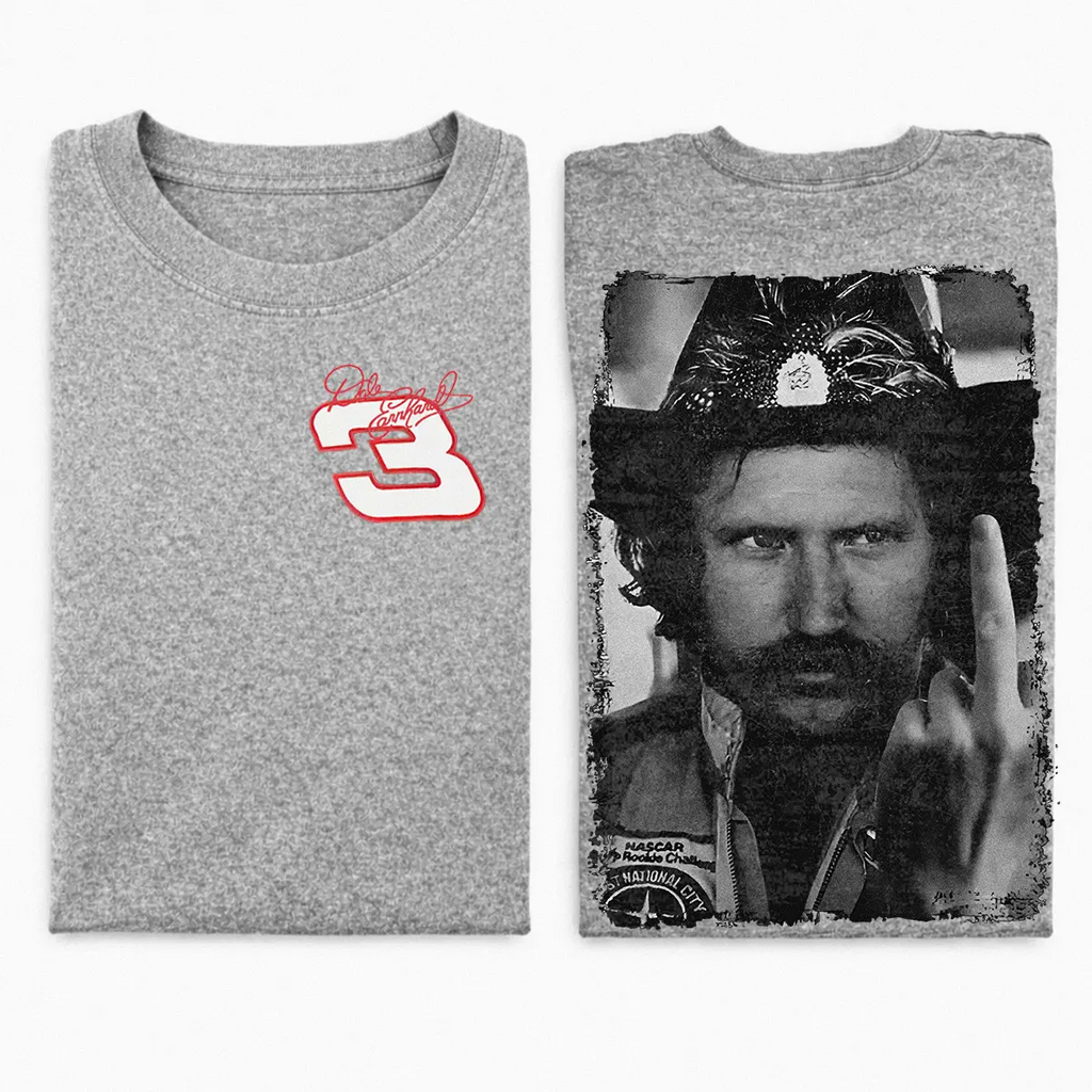 Dale Earnhardt  Middle Finger Vintage Racing Rebel T-Shirt/Sweatshirt/Hoodie – Nascar Lovers Racing Graphic  Tee