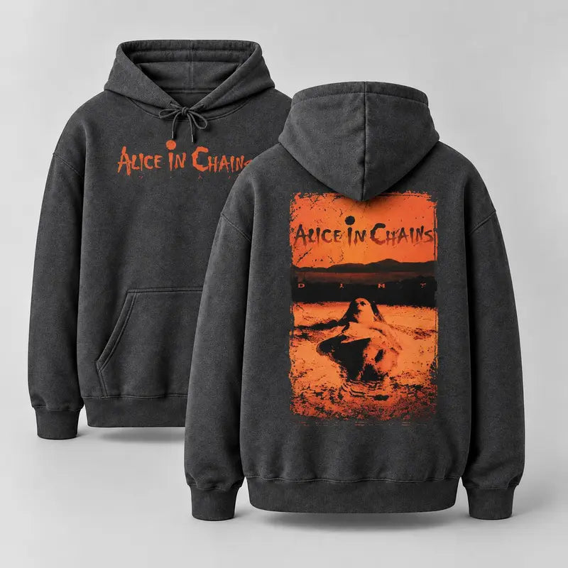 Alice in Chains Vintage Washed T-Shirt/Sweatshirt/Hoodie – Oversized Grunge Rock Graphic Tee