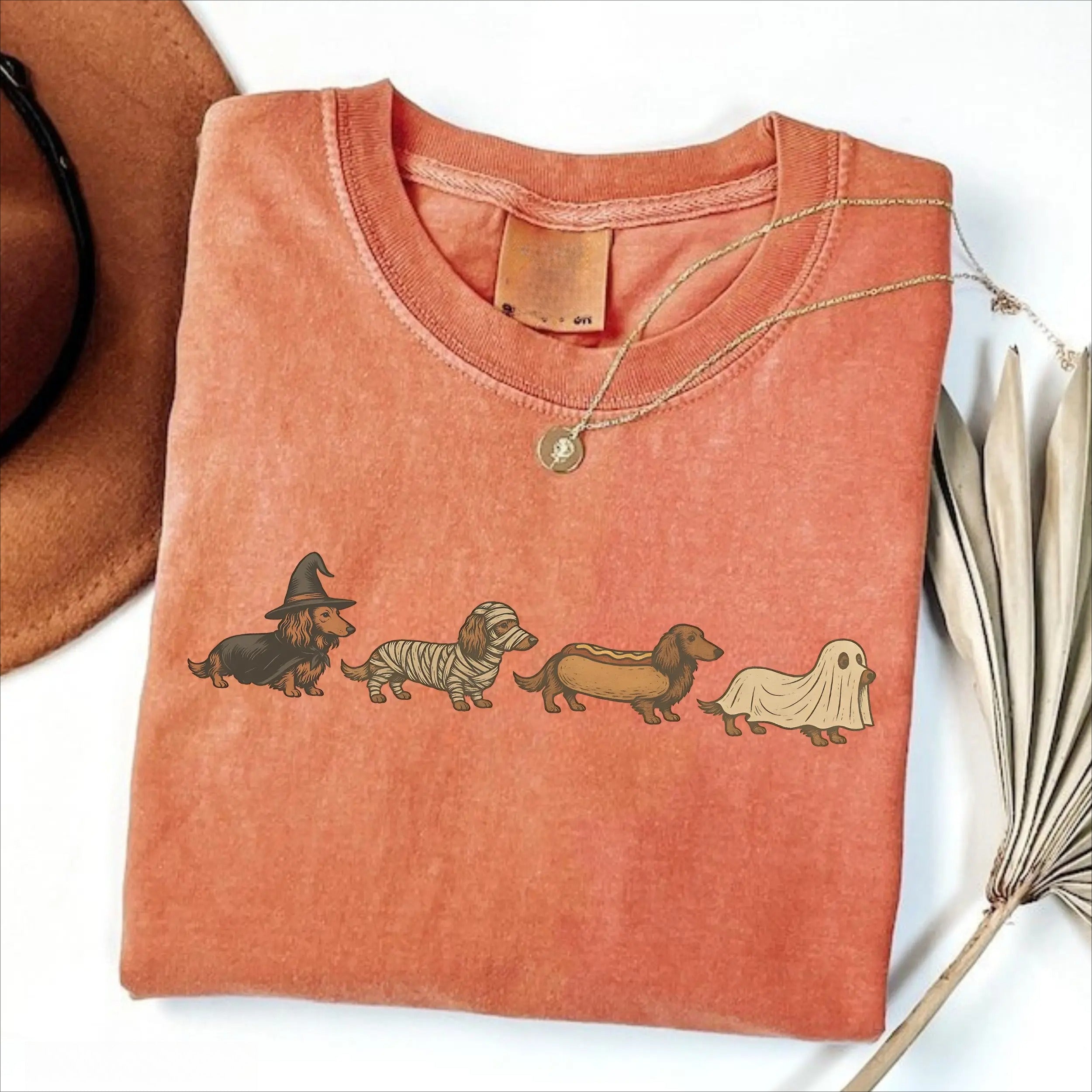 Halloween Dachshund T-Shirt/Sweatshirt/Hoodie – Cute Dog Lover Graphic Tee, Spooky Season Pet Shirt