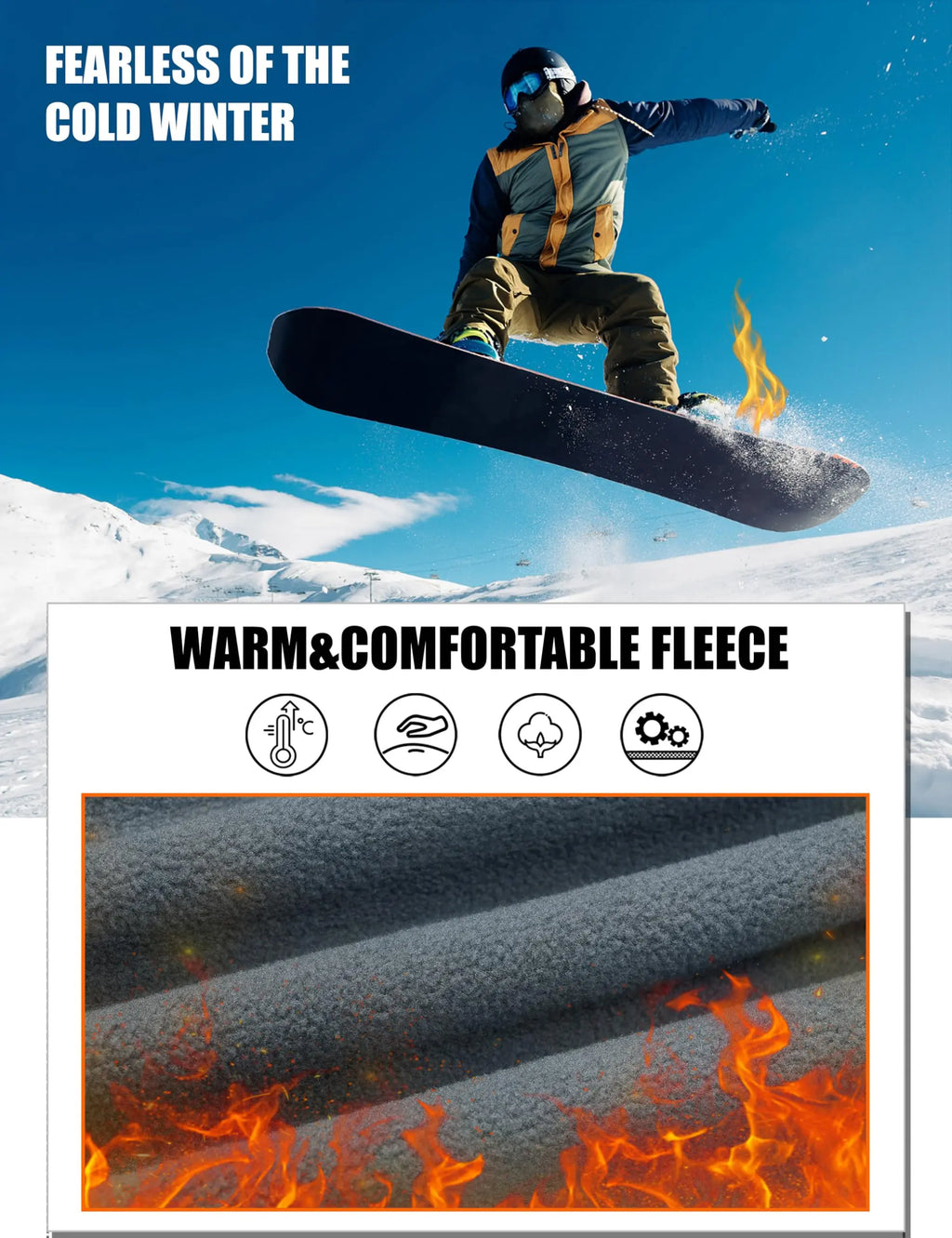 Men’s Fleece-Lined Softshell Hiking Pants – Warm Water-Resistant Winter Outdoor Pants