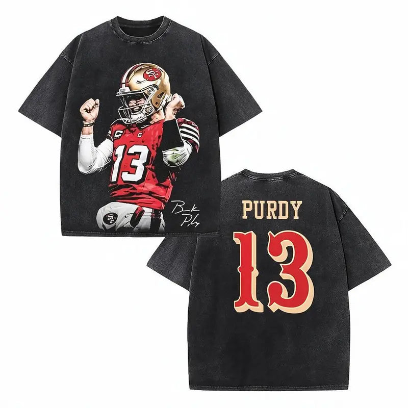 Brock Purdy #13 Vintage Washed T-Shirt/Sweatshirt/Hoodie – San Francisco Football Game Day Graphic Tee
