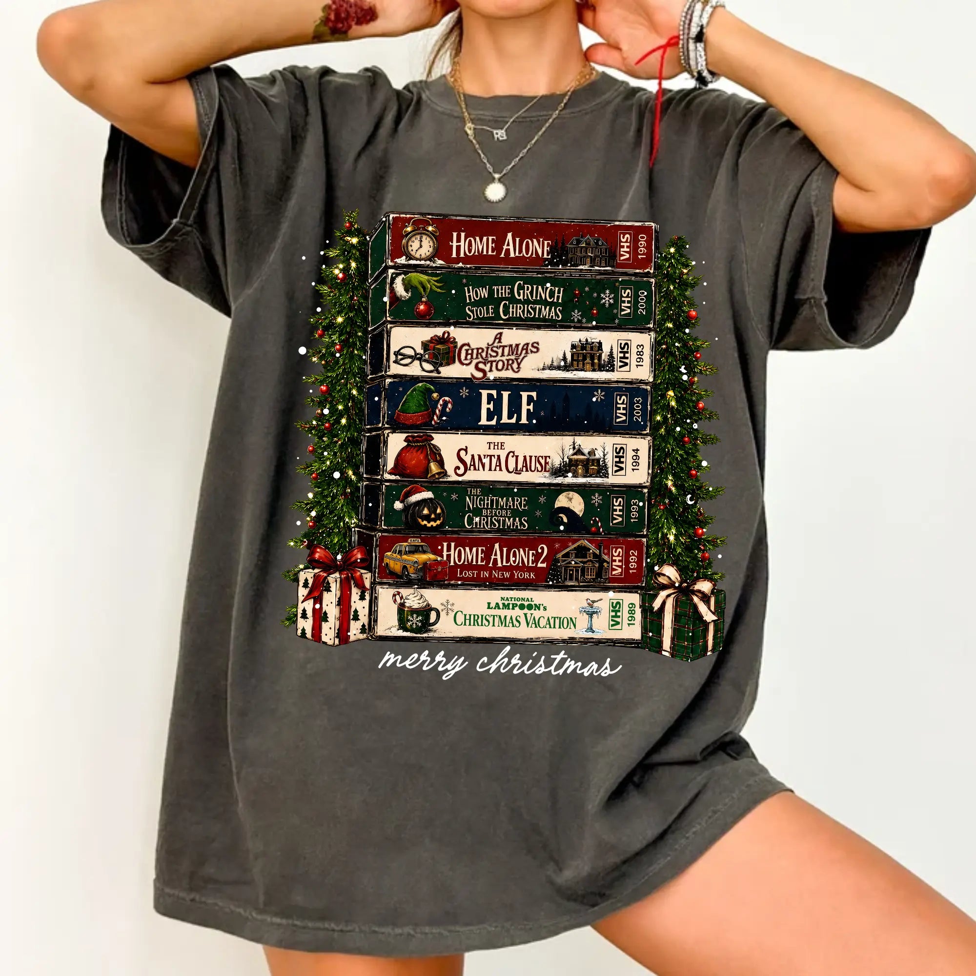 Christmas Movie VHS T-Shirt/Sweatshirt/Hoodie – Retro Holiday Nostalgia Graphic Tee