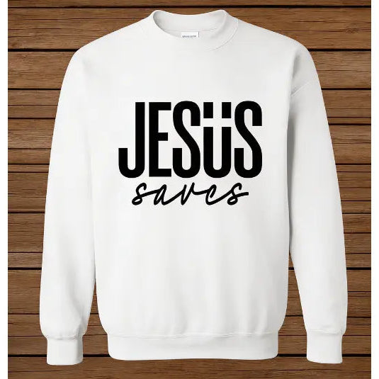 Jesus Saves Minimal Christian Graphic Hoodie/T-Shirt/Sweatshirt