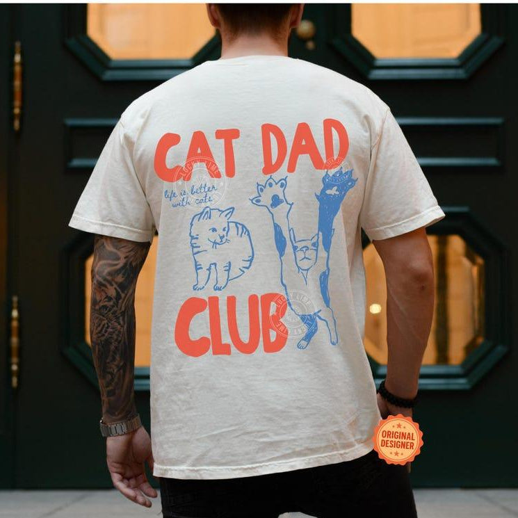 Cat Dad Shirt, Cat Dad Tee, Comfort Colors Cat Dad Club TShirt, Back Design Tee Funny Cat Shirt, Cat Lover, New Cat Dad Shirt, Pet Parent