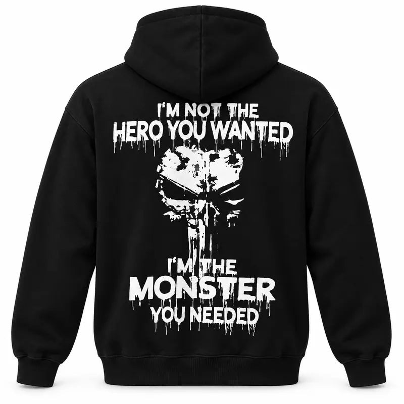 I'm Not the Hero Skull Graphic T-Shirt/Sweatshirt/Hoodie – Dark Grunge Streetwear Tee