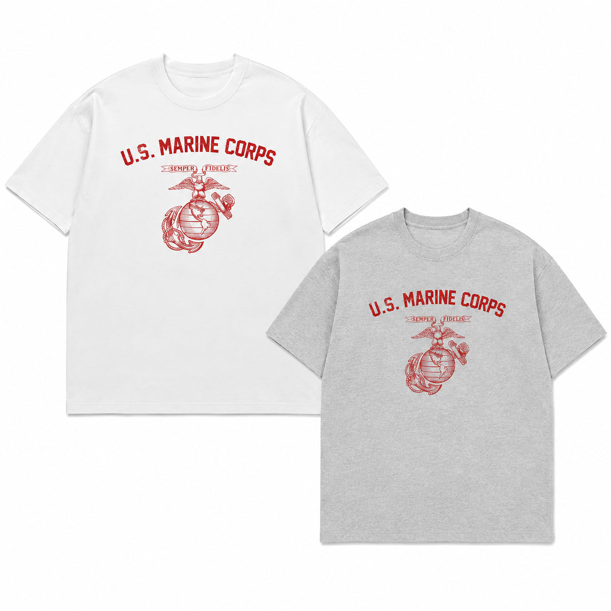 U.S. Marine Corps Vintage T-Shirt/Sweatshirt/Hoodie – Semper Fidelis Military Graphic Tee, Retro USMC Style Shirt