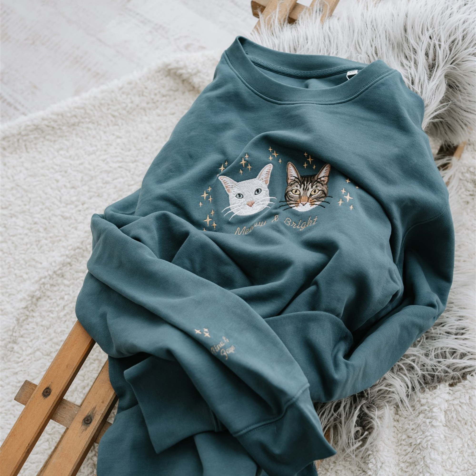 Embroidered Pet Portrait Organic Christmas Jumper