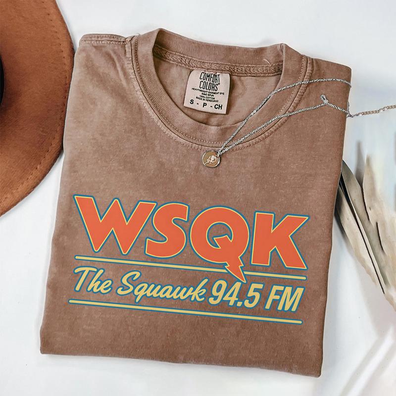 Retro WSQK The Squawk Shirt, 80s Hawkins Radio Station Tee, Vintage Sci-Fi Graphic T-Shirt, Gift For Stranger Things Fans, Unisex Tee