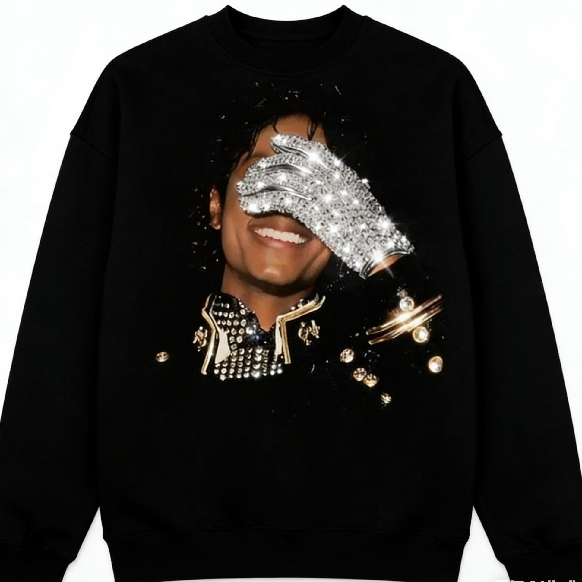 Michael Jackson Glove （ling Rhinestone）T-Shirt/Sweatshirt/Hoodie – Streetwear Graphic Tee Unisex