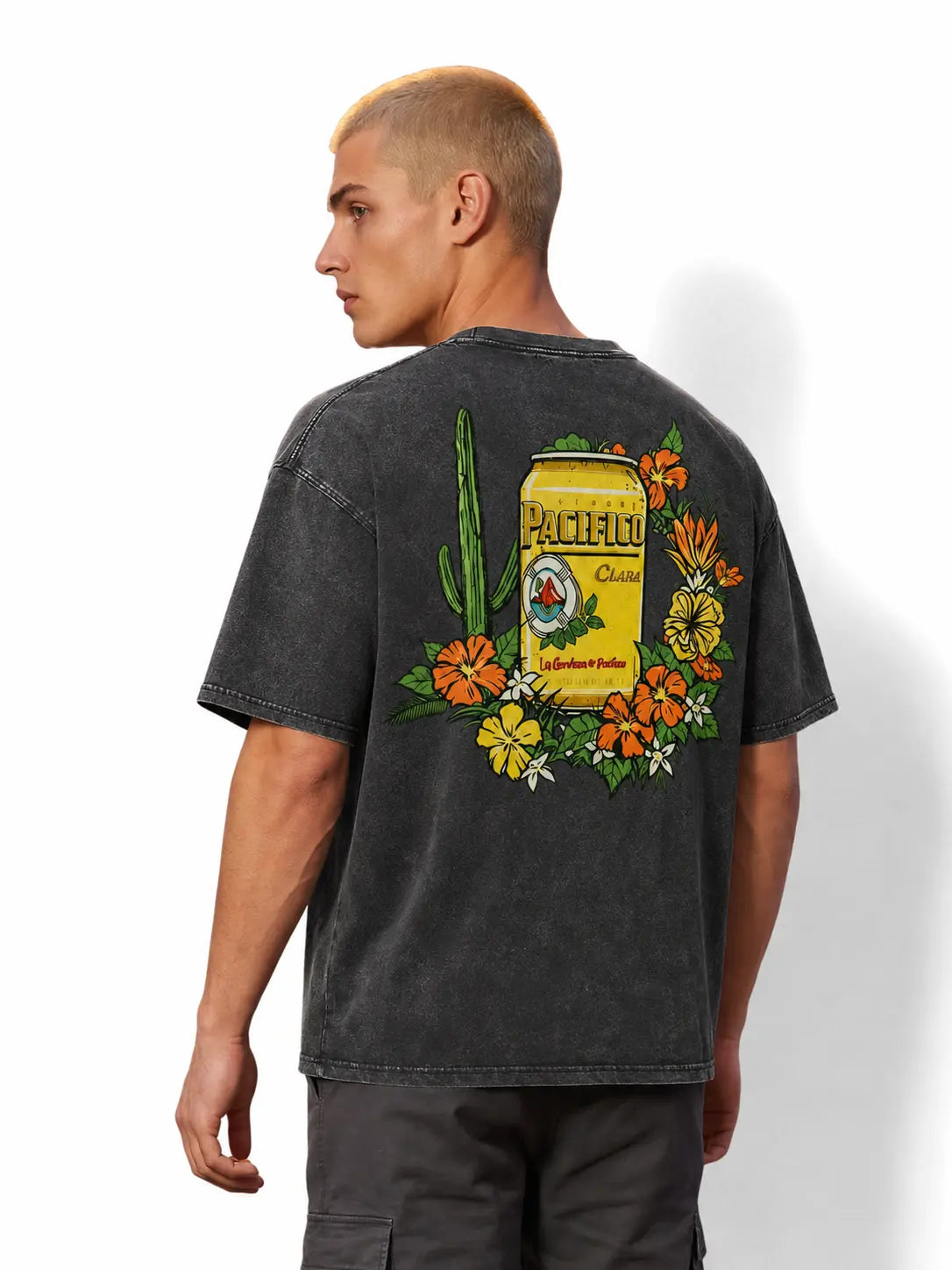 Vintage Tropical Beer Graphic T-Shirt/Sweatshirt/Hoodie – Acid Wash Baja Surf Oversized Tee