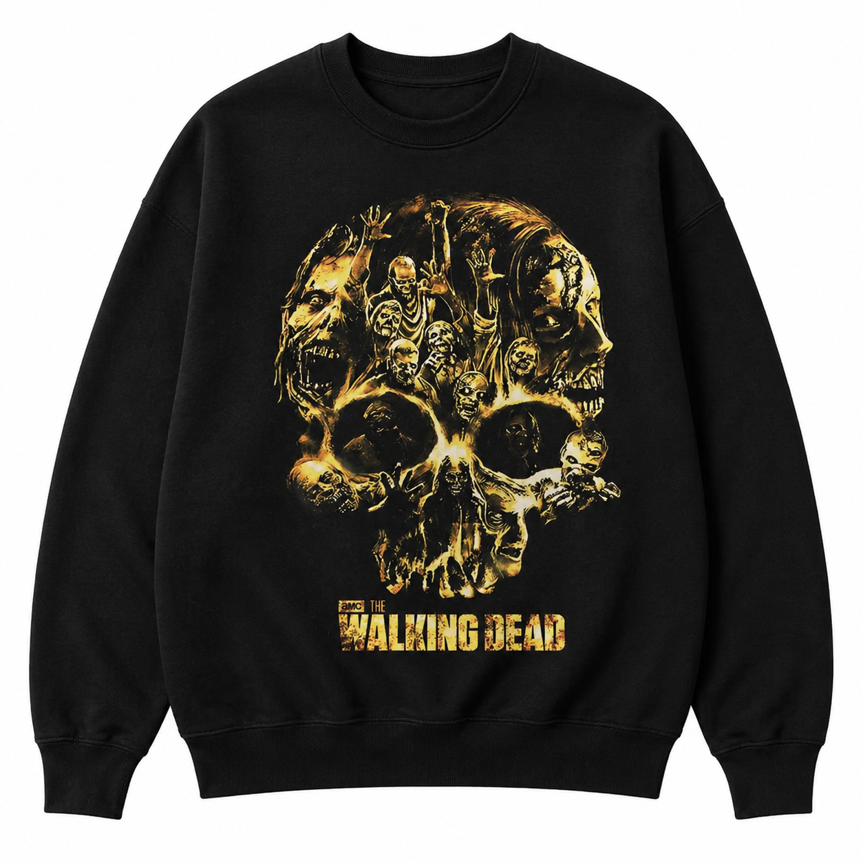 Vintage Zombie Skull Graphic Tee – Dark Horror The Walking Dead Washed Streetwear Shirt/Sweatshirt/Hoodie
