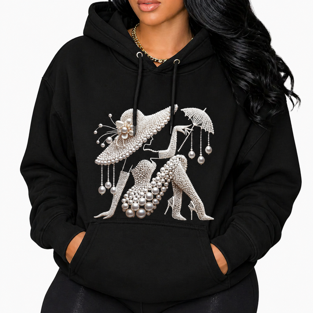 Elegant Pearl Lady Graphic T-Shirt/Sweatshirt/Hoodie – Vintage Feminine Aesthetic Tee