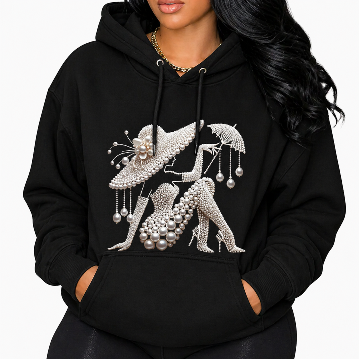 Elegant Pearl Lady Graphic T-Shirt/Sweatshirt/Hoodie – Vintage Feminine Aesthetic Tee
