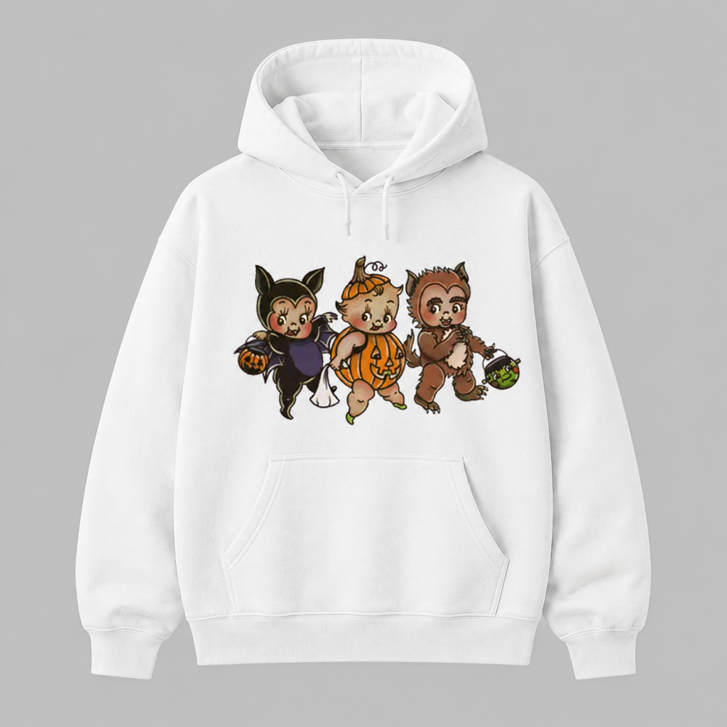 Kewpie Halloween Trick or Treat T-Shirt/Sweatshirt/Hoodie – Retro Pumpkin Bat Costume Graphic Tee