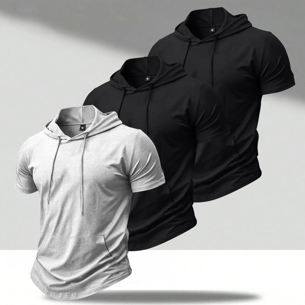 Men's Lightweight Short Sleeve Hoodie – 1, 2 & 3 Pack