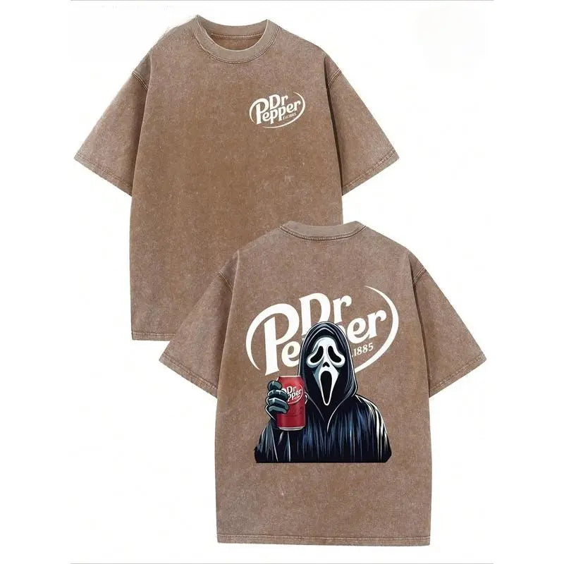 Vintage Ghost Face Horror Graphic Tee – Washed Streetwear Shirt/Sweatshirt/Hoodie
