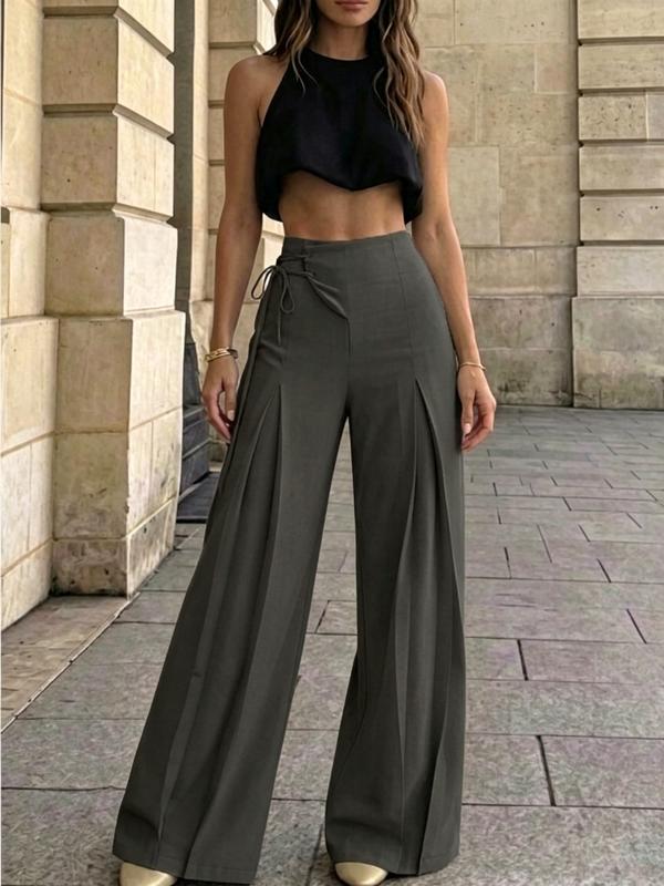 Women’s High-Waist Wide-Leg Pants – Pleated Tailored Casual Trousers