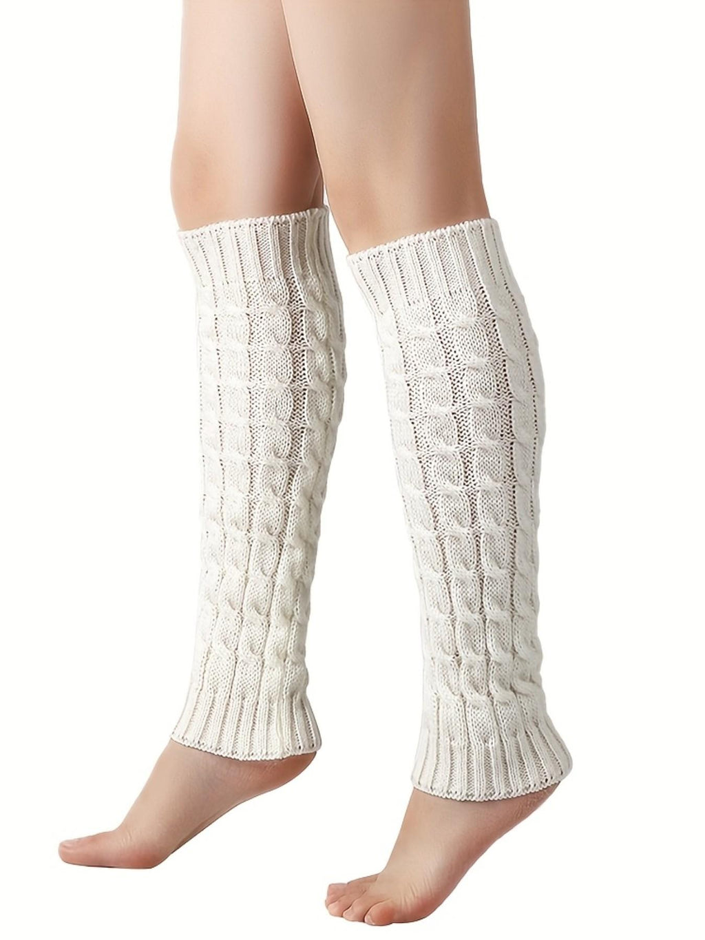 (2PCS) Women's Cable Knit Leg Warmers – Cozy Winter Boot Cuffs & Knit Accessories