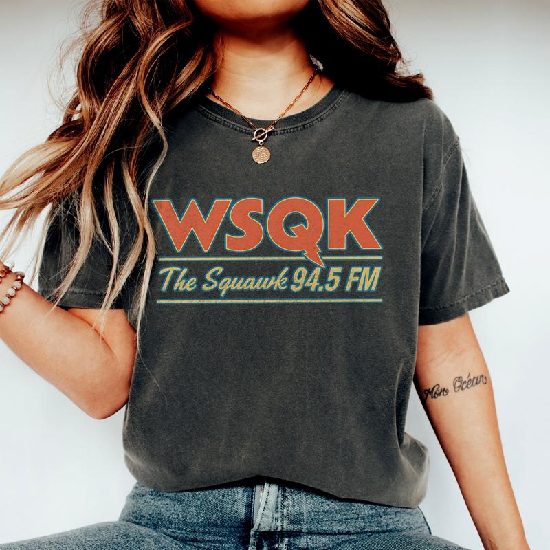 Retro WSQK The Squawk Shirt, 80s Hawkins Radio Station Tee, Vintage Sci-Fi Graphic T-Shirt, Gift For Stranger Things Fans, Unisex Tee