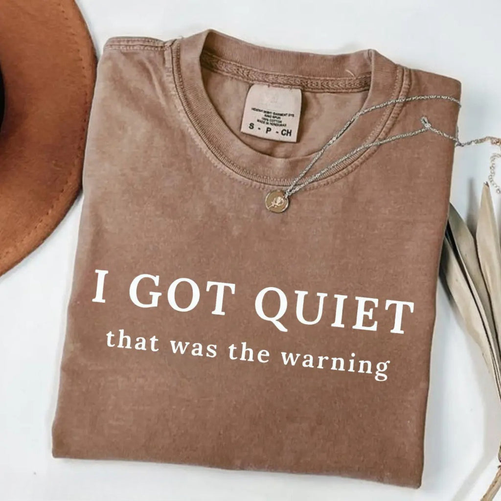 I Got Quiet That Was the Warning Shirt/Sweatshirt/Hoodie – Vintage Washed Sarcastic Graphic Tee
