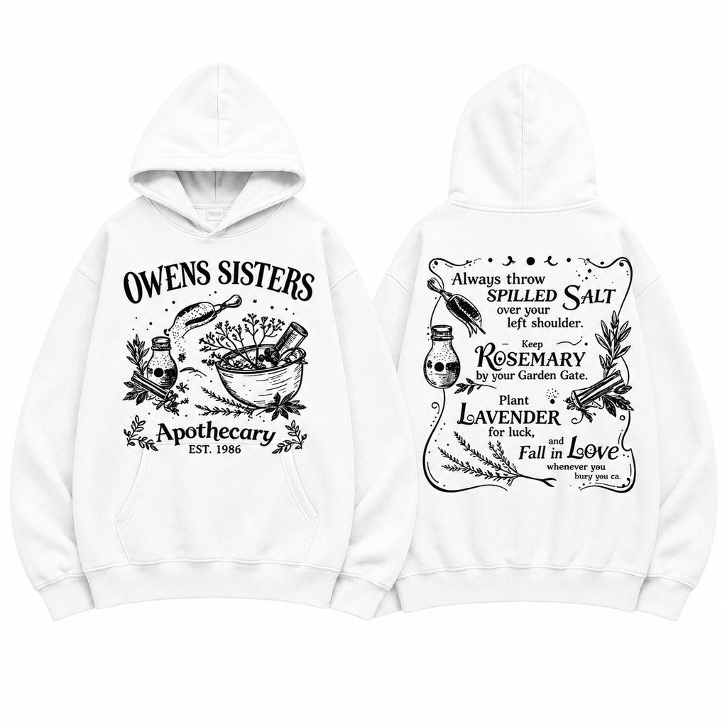 Owens Sisters Apothecary Shirt – Vintage Witchy Herb Graphic Tee, Botanical Front & Back T-Shirt/Sweatshirt/Hoodie