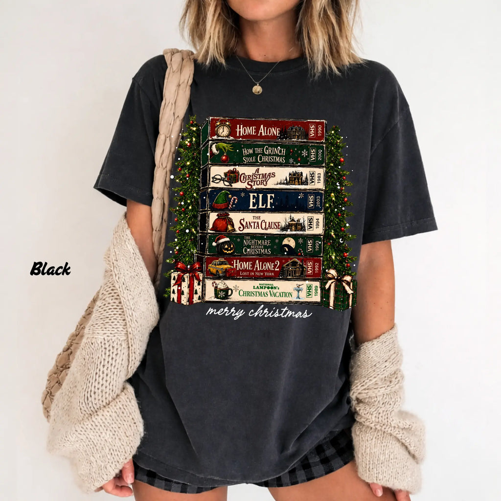 Christmas Movie VHS T-Shirt/Sweatshirt/Hoodie – Retro Holiday Nostalgia Graphic Tee