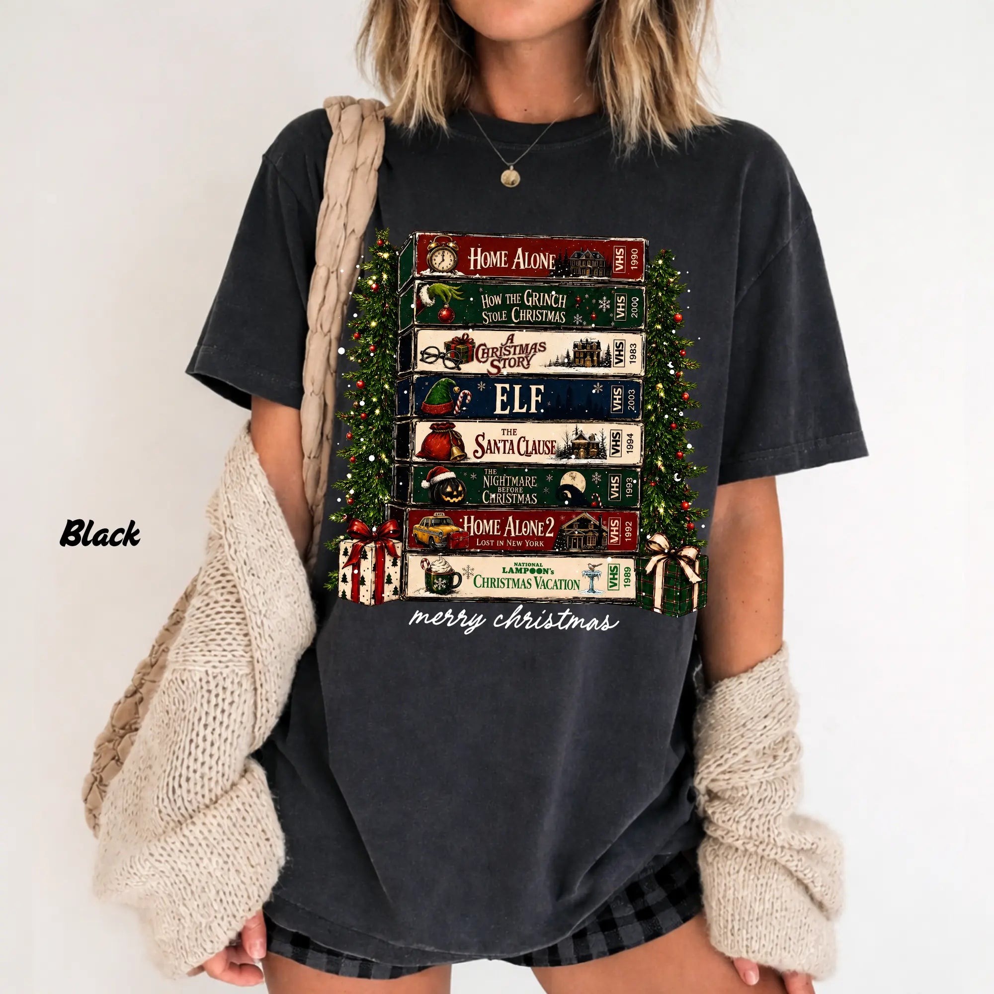 Christmas Movie VHS T-Shirt/Sweatshirt/Hoodie – Retro Holiday Nostalgia Graphic Tee