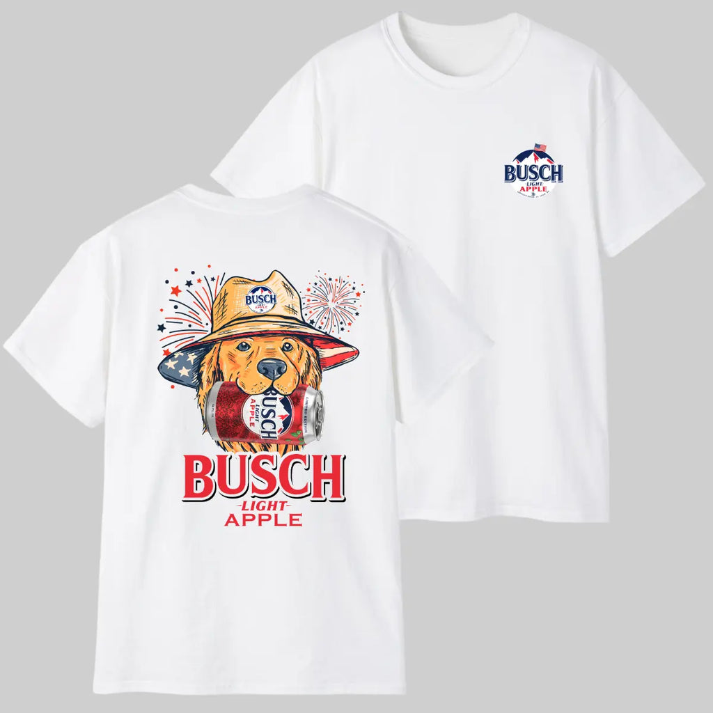 Busch Apple Funny Golden Beer & Dog Graphic Tee/Sweatshirt/Hoodie
