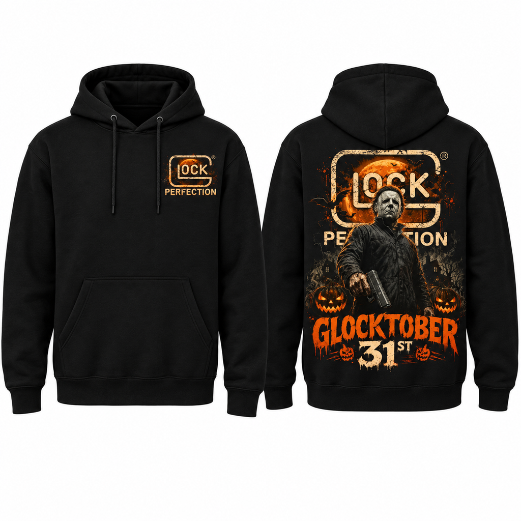 Michael Myers Glocktober 31st Halloween Graphic T-Shirt/Sweatshirt/Hoodie – Horror Pumpkin Front & Back Tee
