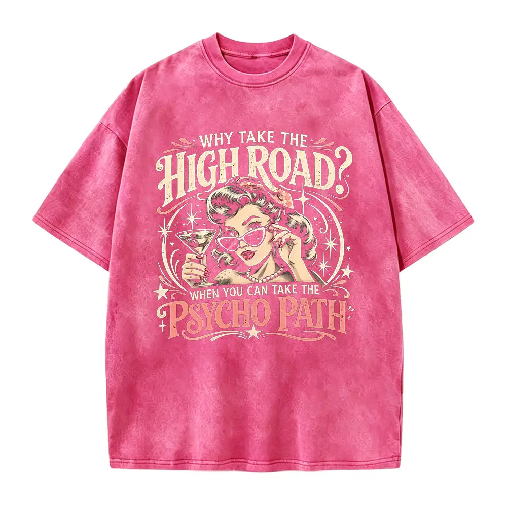 Psycho Path Vintage Graphic Tee – Retro Sarcastic Washed Streetwear Shirt/Sweatshirt/Hoodie