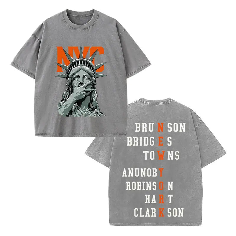NewYork 2 side Knicks Roster Graphic T-Shirt/Sweatshirt/Hoodie - Basketball Fans Apparel