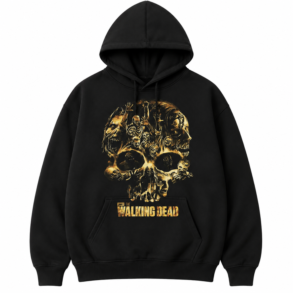 Vintage Zombie Skull Graphic Tee – Dark Horror The Walking Dead Washed Streetwear Shirt/Sweatshirt/Hoodie