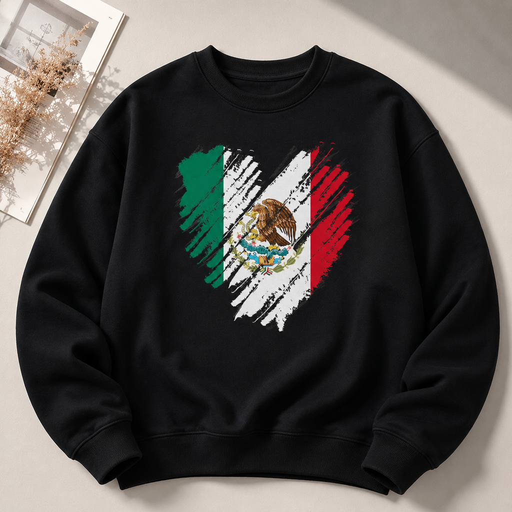 Mexico City Mexican Flag Heart Gift Mexico T-Shirt/Sweatshirt/Hoodie