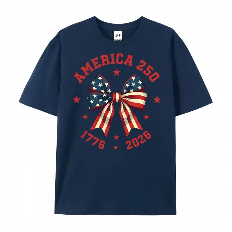 America 250 Bow T-Shirt/Sweatshirt/Hoodie 🇺🇸 – Patriotic Coquette Graphic Tee